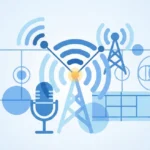 Ilustración abstracta que representa la comunicación entre entidades deportivas y medios